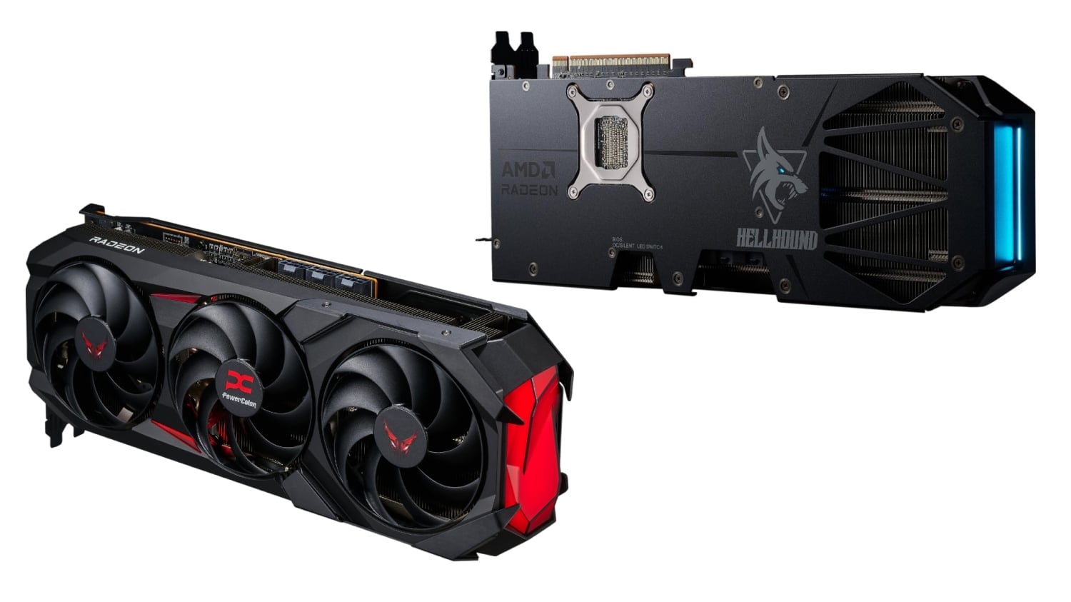 TweakTown Enlarged Image - PowerColor's Red Devil AMD Radeon RX 9070 XT 16GB and Hellhound AMD Radeon RX 9070 XT 16GB, image credit: PowerColor.