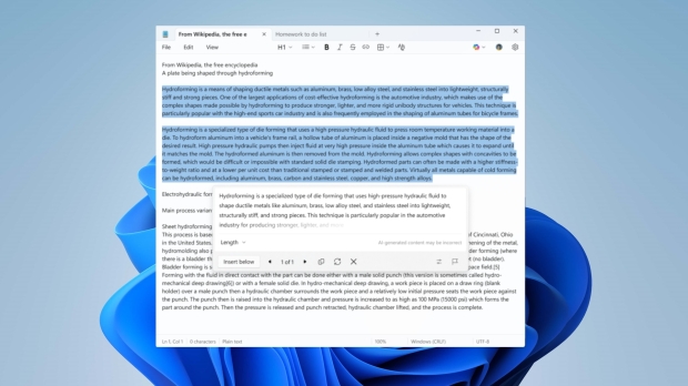 Notepad now lets you create tables, but is it one feature too many for this simple app? 3