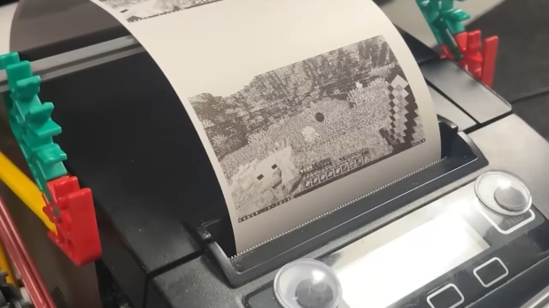 Watch a Minecraft speedrun with a big difference - it's played using a printer as a monitor