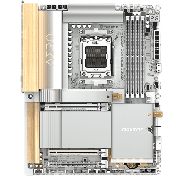 GIGABYTE's new X870E AERO X3D WOOD sports actual real wood trim, looks gorgeous 31