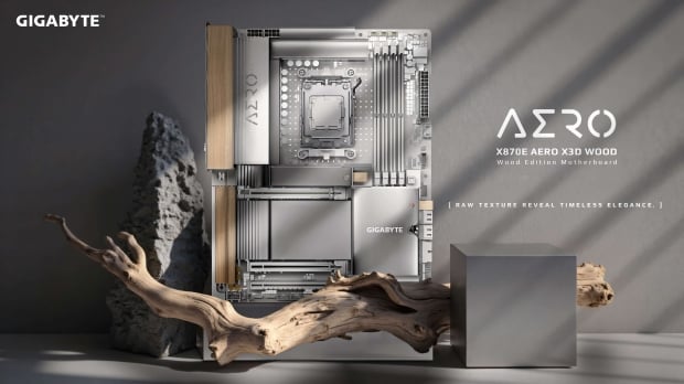 GIGABYTE's new X870E AERO X3D WOOD sports actual real wood trim, looks gorgeous