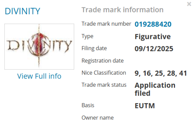 Mysterious Game Awards statue found in trademark, Larian says it's not Divinity Original Sin 3 3