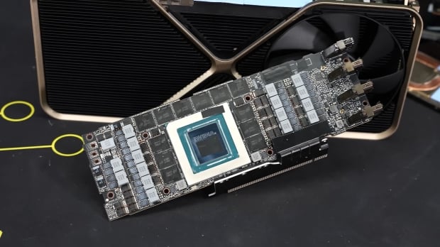 NVIDIA TITAN Ada prototype GPU teardown: angled PCB, 48GB GDDR6X, 900W power design 25