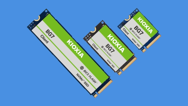 KIOXIA's new BG7 Series will be available in 256GB, 512GB, 1TB, and 2TB capacities, image credit: KIOXIA.