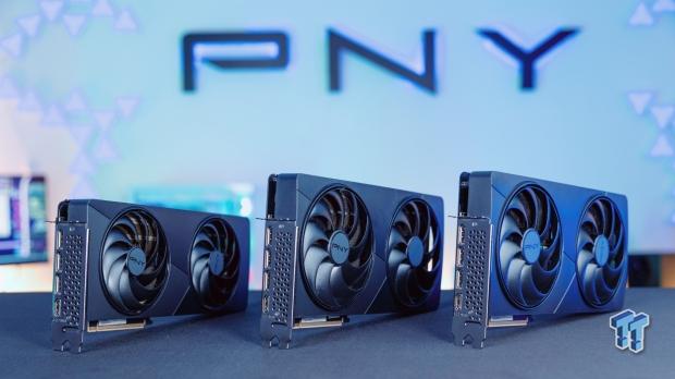 Open enlarged image PNY's new dual-slot NVIDIA GeForce RTX 5080 has two 120mm fans