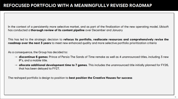 Ubisoft announces 'major portfolio reset,' cancels 6 games including Prince of Persia remake 6