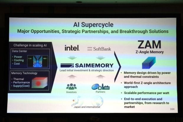 Intel teams with SoftBank on next-gen ZAM memory, prototypes to compete against HBM in 2028 75