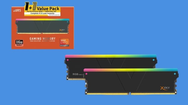 Open enlarged image V-COLOR's new 1+1 Value Pack DDR5 memory includes one working module and one 'RGB Filler'