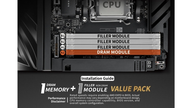 V-COLOR's new 1+1 Value Pack DDR5 memory includes one working module and one 'RGB Filler' 3