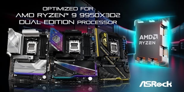 ASRock's full AM5 motherboard lineup supports the new AMD Ryzen 9 9950X3D2 2