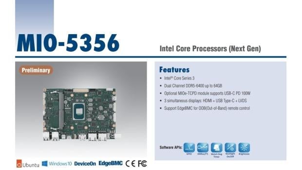 OEM Advantech confirms Intel 'Wildcat Lake' specs