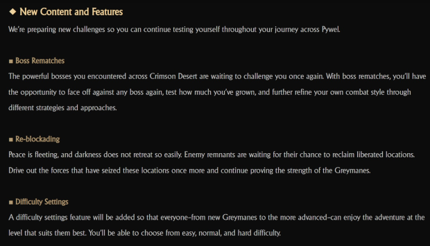New Crimson Desert features revealed by Pearl Abyss: Boss rematches, new skills, difficulty slider, and more 103