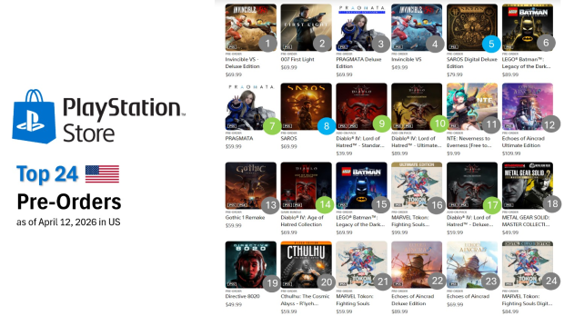 007 First Light, Pragmata, and Invincible VS top PlayStation Store pre-orders as PS5 owners anticipate new games 1