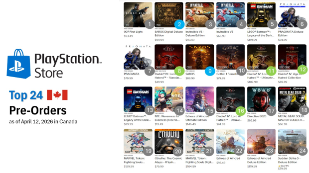 007 First Light, Pragmata, and Invincible VS top PlayStation Store pre-orders as PS5 owners anticipate new games 2