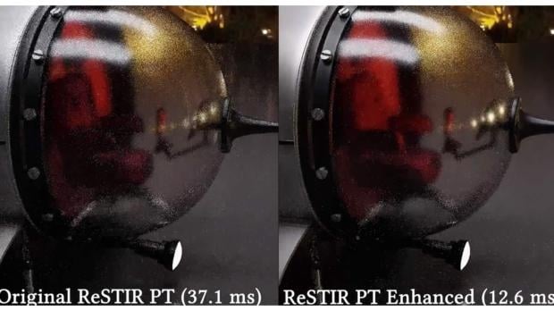 NVIDIA's new ReSTIR PT Enhanced more than doubles path tracing performance, image credit: NVIDIA.