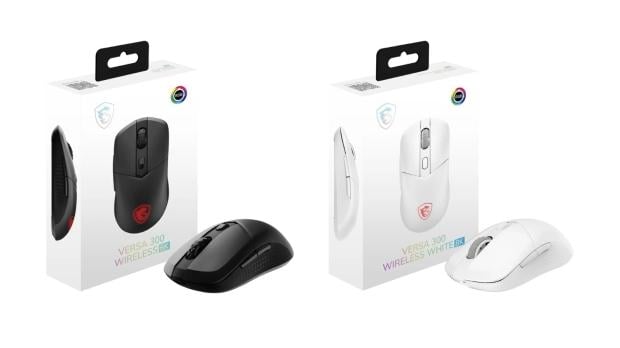 MSI's new VERSA 300 Wireless 8K Gaming Mouse is available in black or white, image credit: MSI.