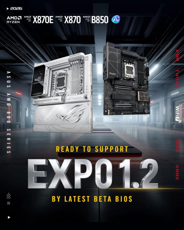 AMD launches EXPO 1.2 for CUDIMM and low-latency DDR5 memory, with ASUS among the first to enable support on X870 boards 1