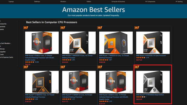 AMD's flagship Ryzen 9 9950X3D2 is sitting in Amazon's top 10 best-selling CPUs despite failing to impress reviewers 2