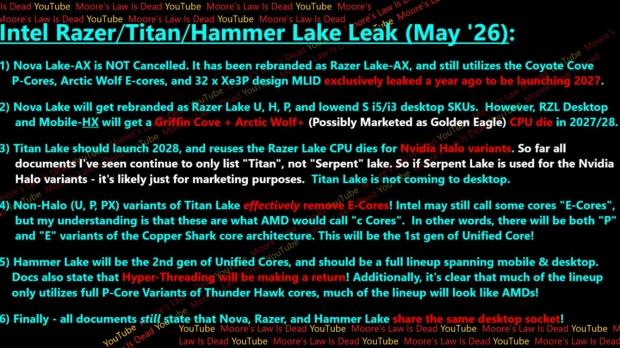 Leak: Intel Hammer Lake brings 'Thunder Hawk' unified cores to desktop, also revives multithreading 3