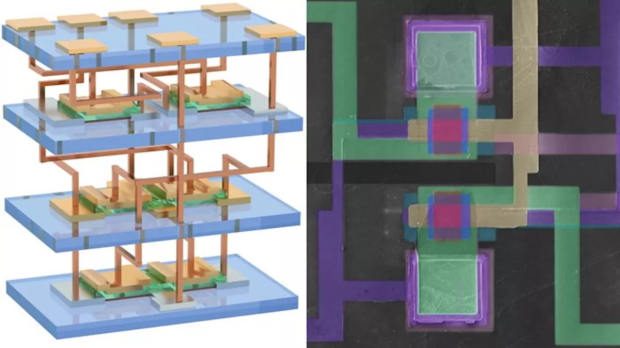 University of Illinois researchers found a way to stack silicon chip layers vertically with near-perfect yields 3