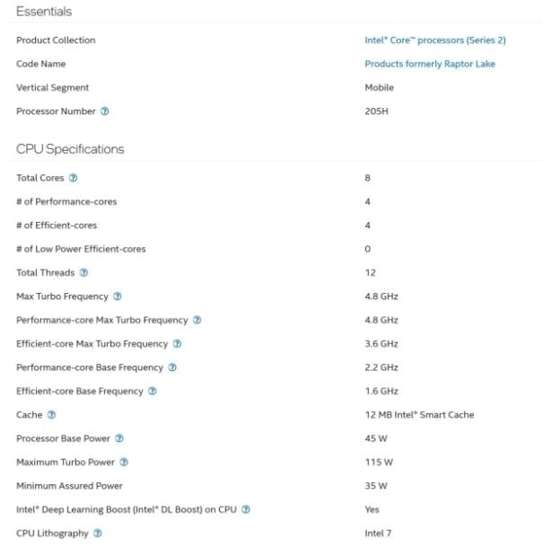 Intel brings back Raptor Lake with the Core 7 230H and Core 5 205H CPUs with disabled integrated graphics 3