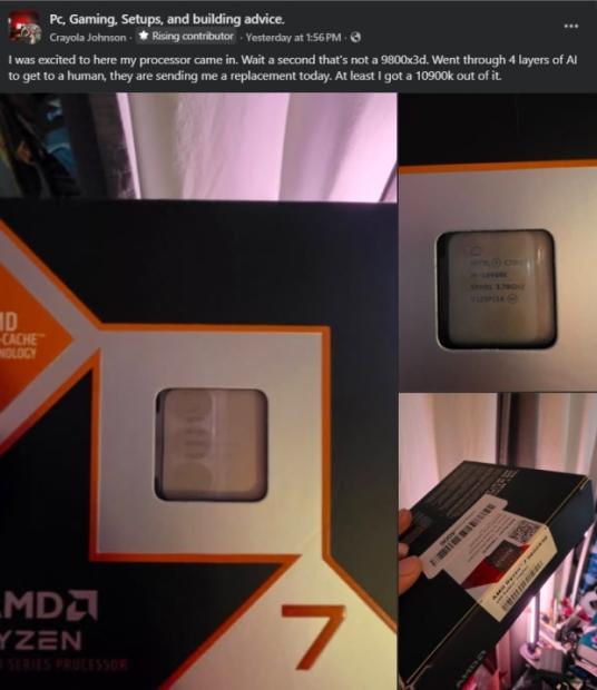 User receives Intel Core i9-10900K in sealed AMD Ryzen 7 9800X3D box from Amazon in CPU swap scam 5