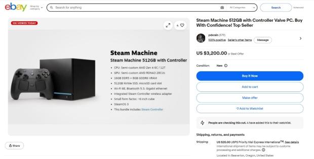Scalpers are already selling the Steam Machine for over $3000 on eBay despite Valve's efforts 3