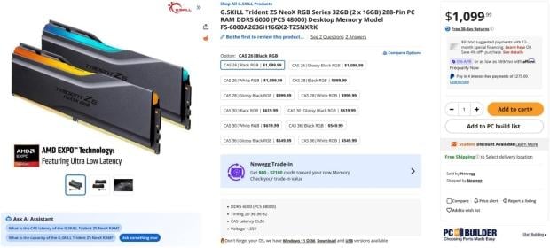 G.Skill's first EXPO ULL DDR5 kits arrive with up to 79% price premium over standard EXPO memory 1