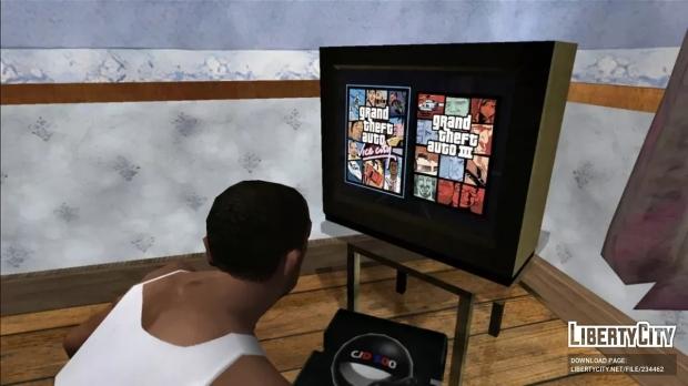 Modder plays GTA Vice City and GTA III on a TV inside GTA San Andreas 2