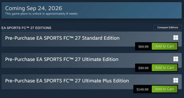 EA prices FC27 edition at $150, more than twice the price of base game, shortly after CFB 27 microtransaction controversy 3