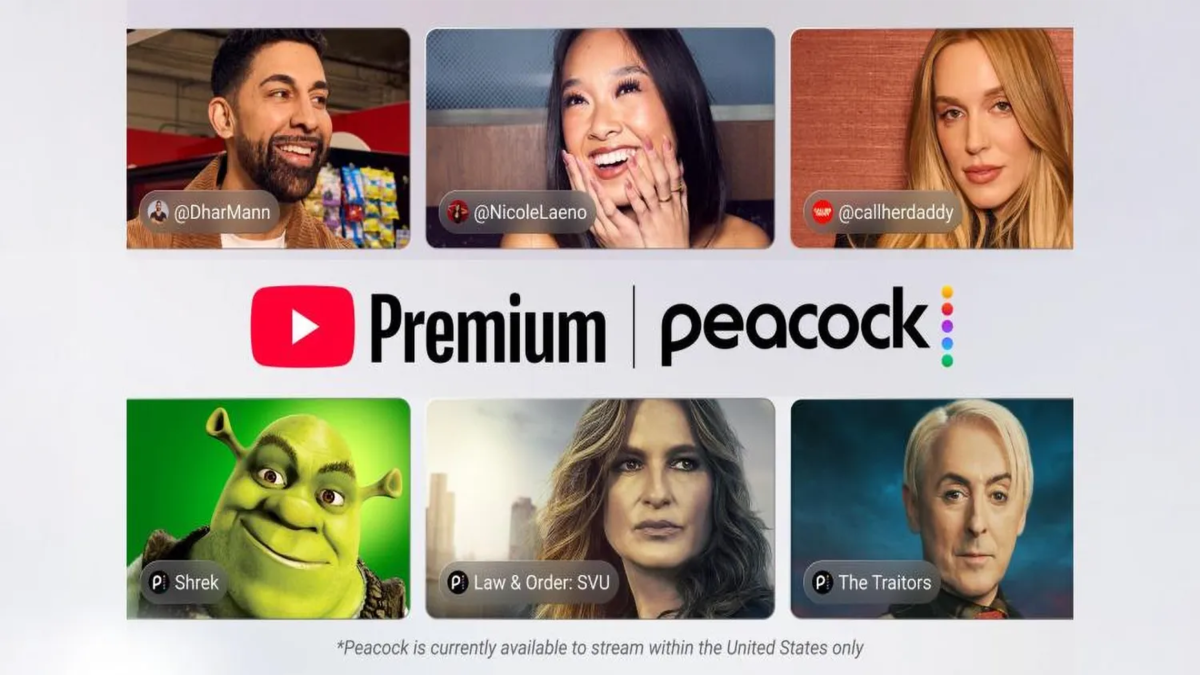 YouTube Premium subscribers in the US will get Peacock Premium bundled for free starting in 2027