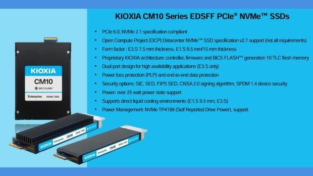 KIOXIA introduces the first PCIe 6.0 CM10 enterprise SSDs, up to 92% faster than PCIe 5.0 1