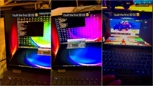 Dev builds a unique 3D operating system for multitasking, gets terrible performance