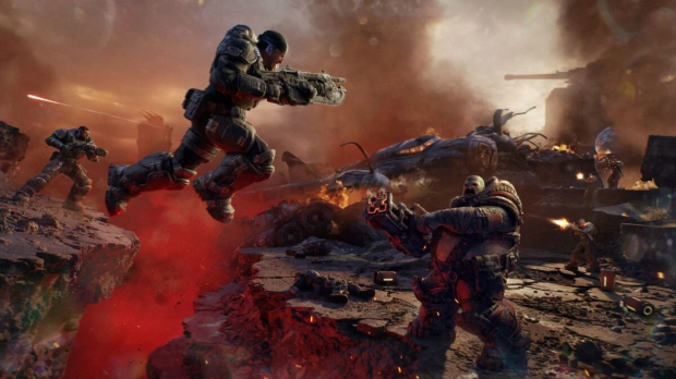 Leaked Xbox controller for Gears of War E-Day features a cracked volcanic rock design and blood-red Crimson Omen