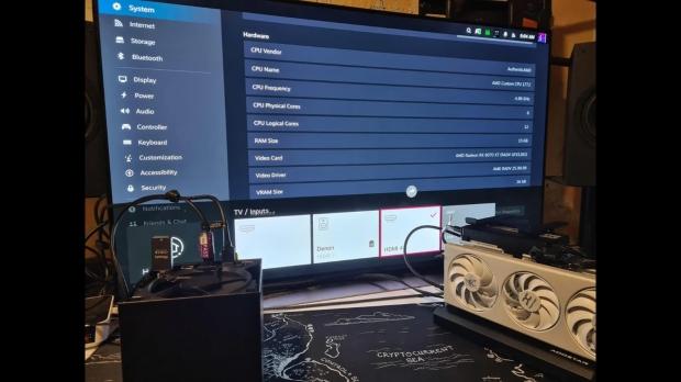 Redditor upgrades Steam Machine with an RX 9070 XT using an external GPU dock, sacrificing the console's M.2 slot to do so