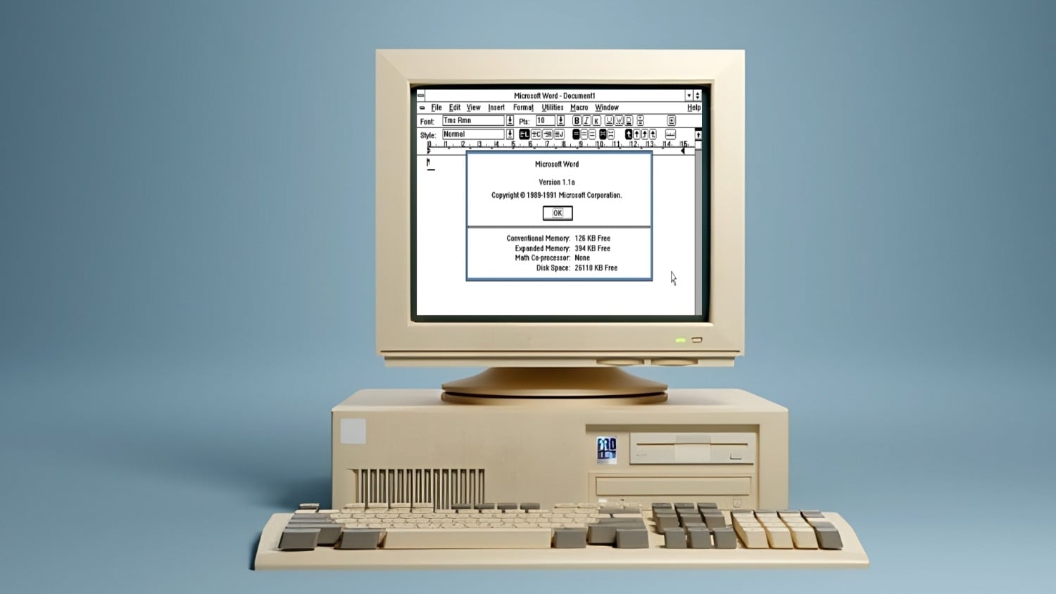 Microsoft Word 1.1 from 1990 has been ported to Windows 11