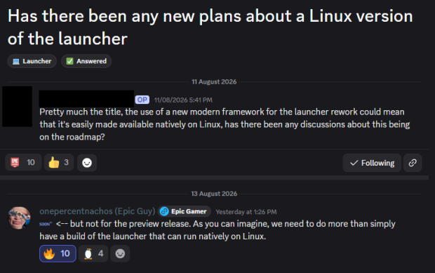 Linux support is coming to the reworked Epic Games Launcher, new app will run on Tauri instead of Unreal Engine 2
