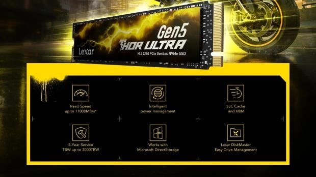 Lexar's DRAM-less Thor Ultra series PCIe Gen 5 SSDs are built for desktop and laptop PC gaming 1