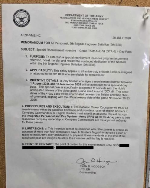 US Army is giving soldiers time off to play GTA 6 as an incentive 4