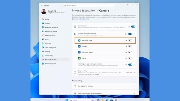 Windows 11 's enhanced privacy controls for desktop apps also covers cameras and location settings, image credit: Windows Latest.