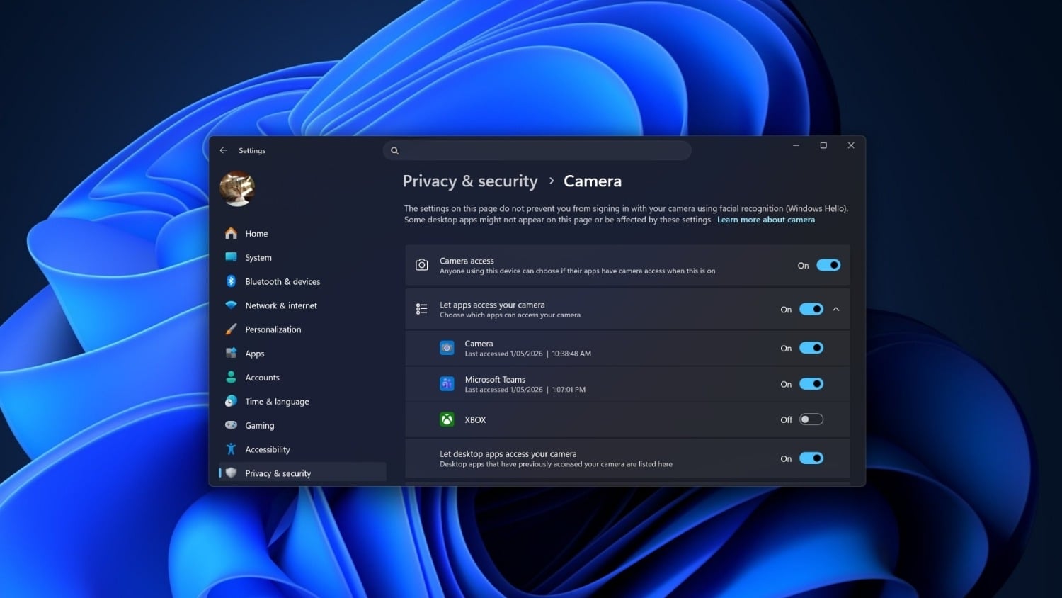Windows 11 is finally adding per-app controls for desktop programs accessing your microphone, camera, and location