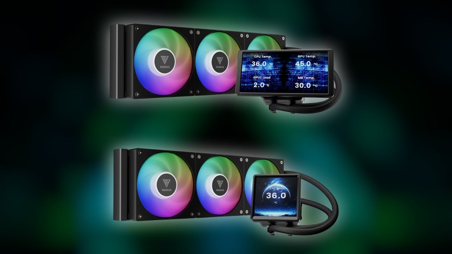 GAMDIAS unveils CHIONE P5-360 PRO and CHIONE M5-360 coolers with versatile displays