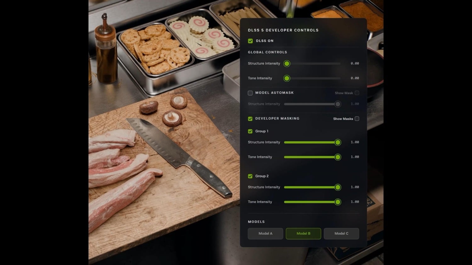 NVIDIA showcases the detailed developer controls artists will have with DLSS 5