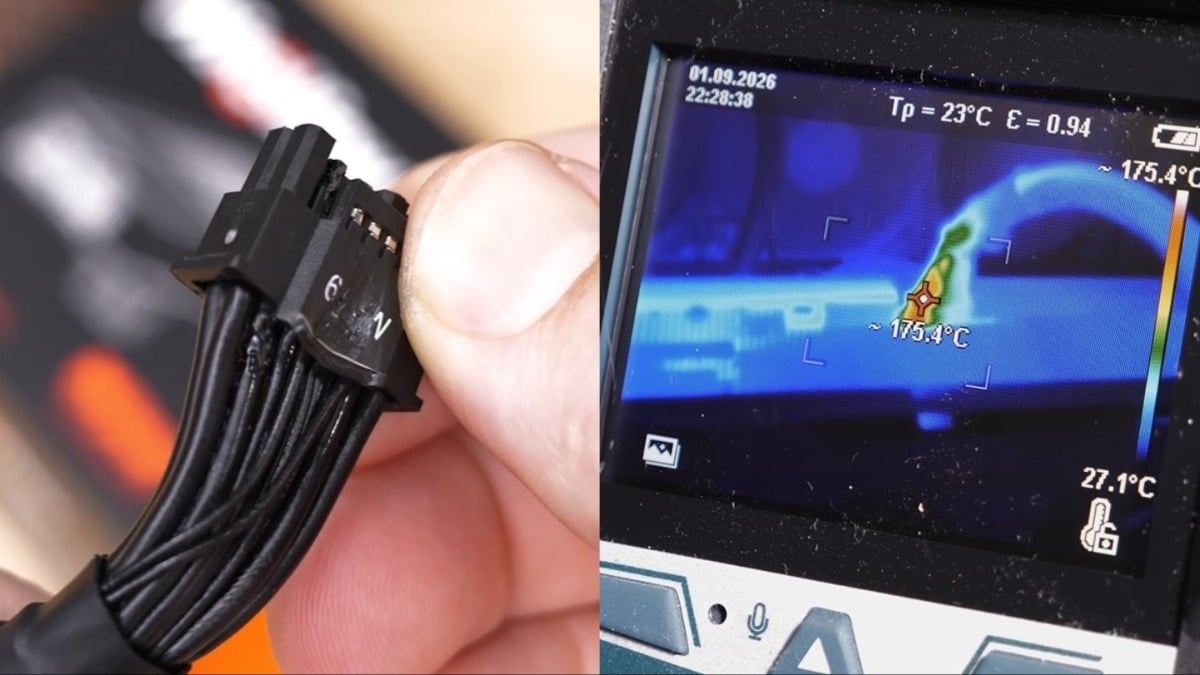 RTX 5090 power connector melts again as cable reaches nearly 200 degrees Celsius