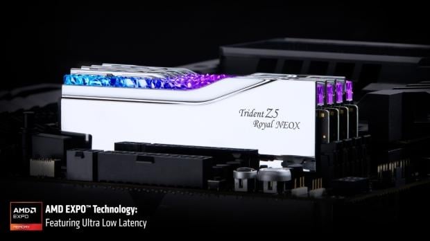 G.SKILL's shiny Trident Z5 Royal NeoX DDR5 memory supports the new AMD EXPO Ultra Low Latency tech 2