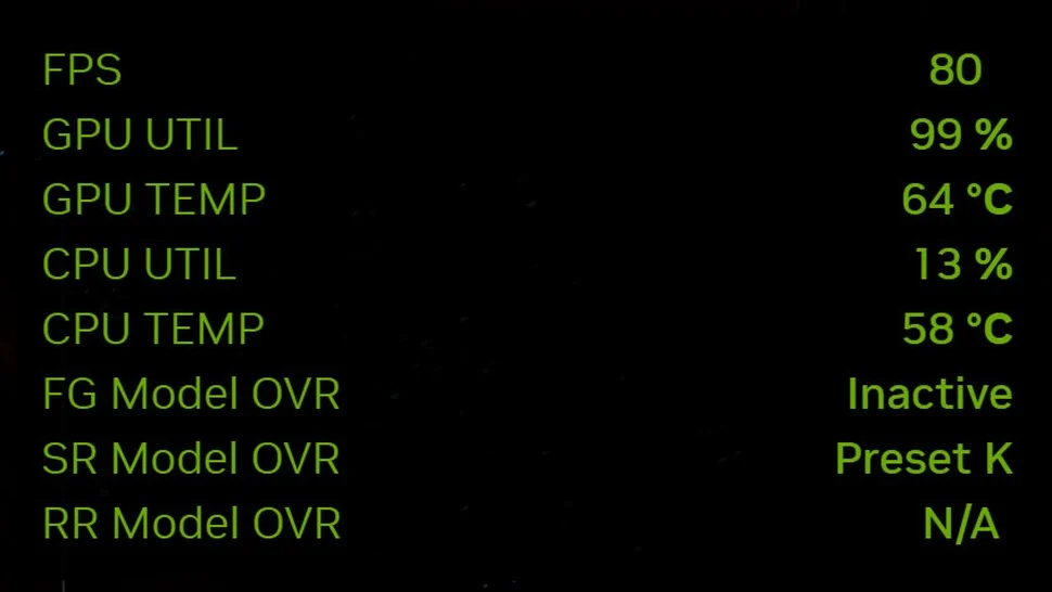 NVIDIA App overlay finally adds CPU temperature and clock speed monitoring