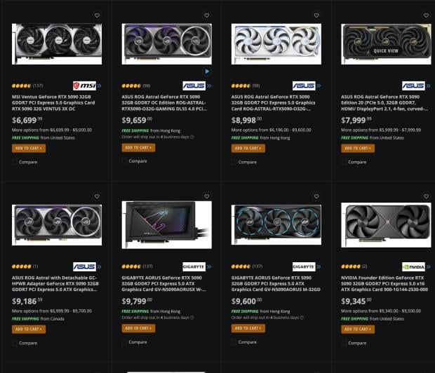 RTX 5090 stock dries up as prices soar past $10,000 5