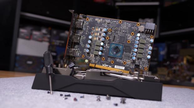 Underneath the hood of the Radeon RX 9050 4GB, image credit: Hardware Unboxed/YouTube.