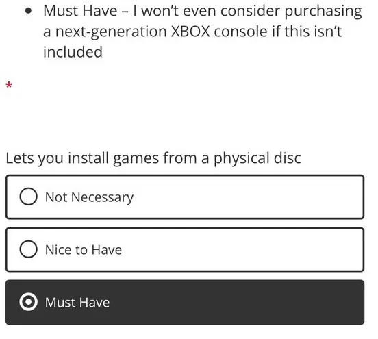 Microsoft is directly asking Xbox fans whether they want a disc drive in the next Xbox 1