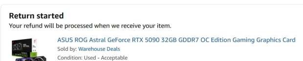 Redditor buys RTX 5090 for around $4,000 from Amazon, only to find it missing a core and PCB 7